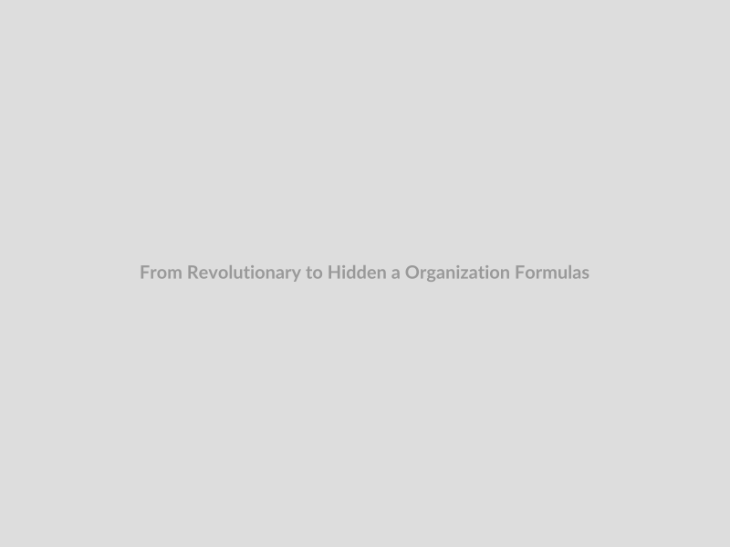 From Revolutionary to Hidden a Organization Formulas